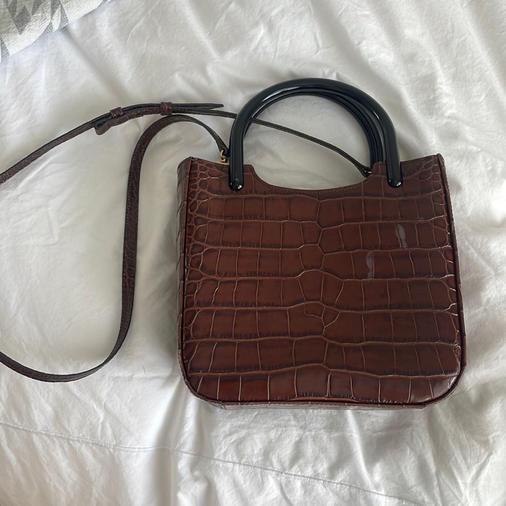 By Far crocodile embossed leather handbag